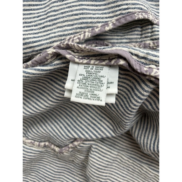 RALPH LAUREN RUGBY White Blue Striped Linen Blend Sportcoat Sz Small Fits Medium - Picture 7 of 8